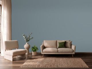 Behr Adirondack Blue N480-5 teal paint, south light in a living