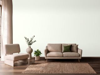 Benjamin Moore Bavarian Cream OC-123 yellow paint, north light in a living