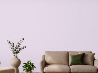 PPG Lavender Vista 1249-2 pink paint, close up in a living